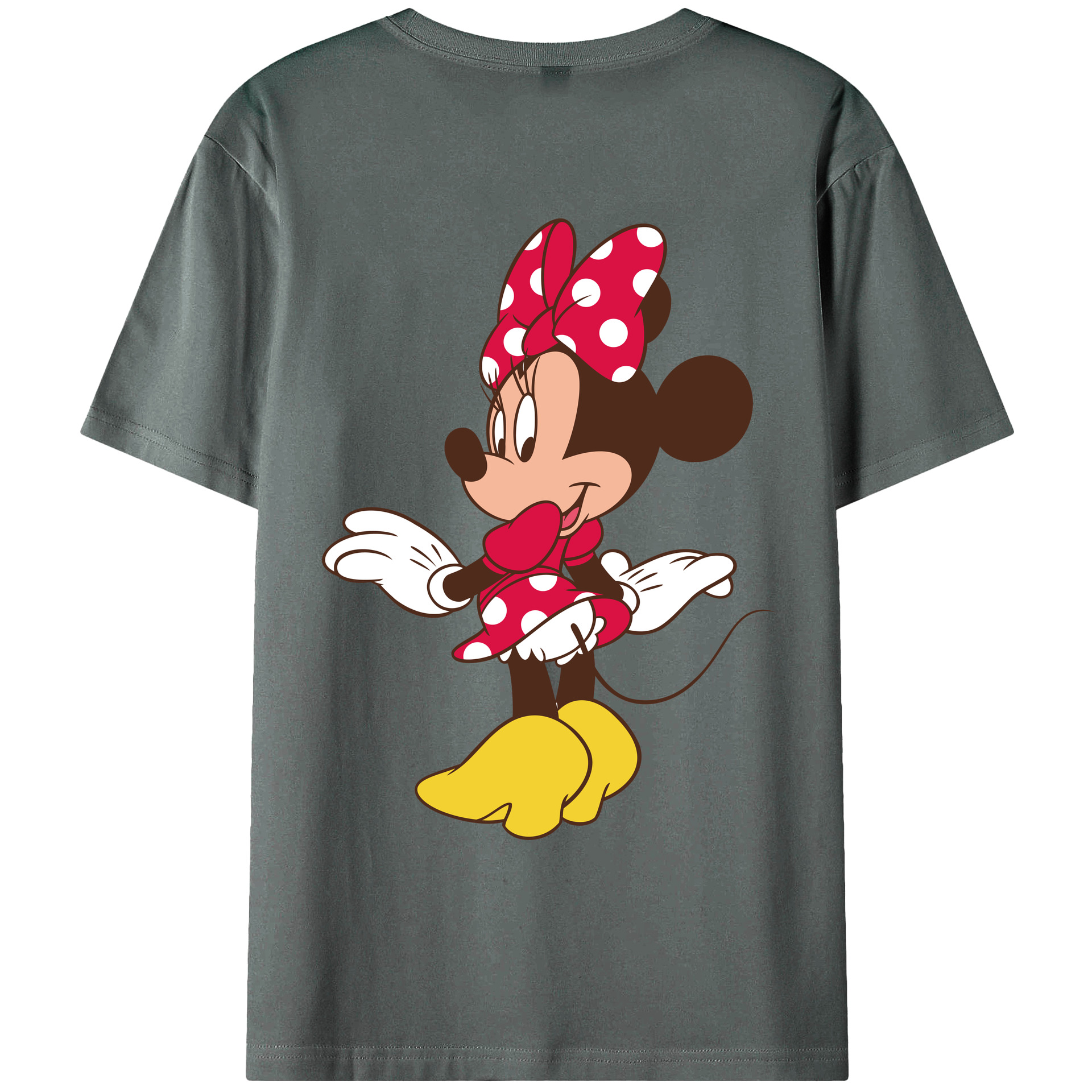 ミッキーマウス Mickey Mouse 綿100％ メンズ半袖Tシャツ（バックプリント） 通気性